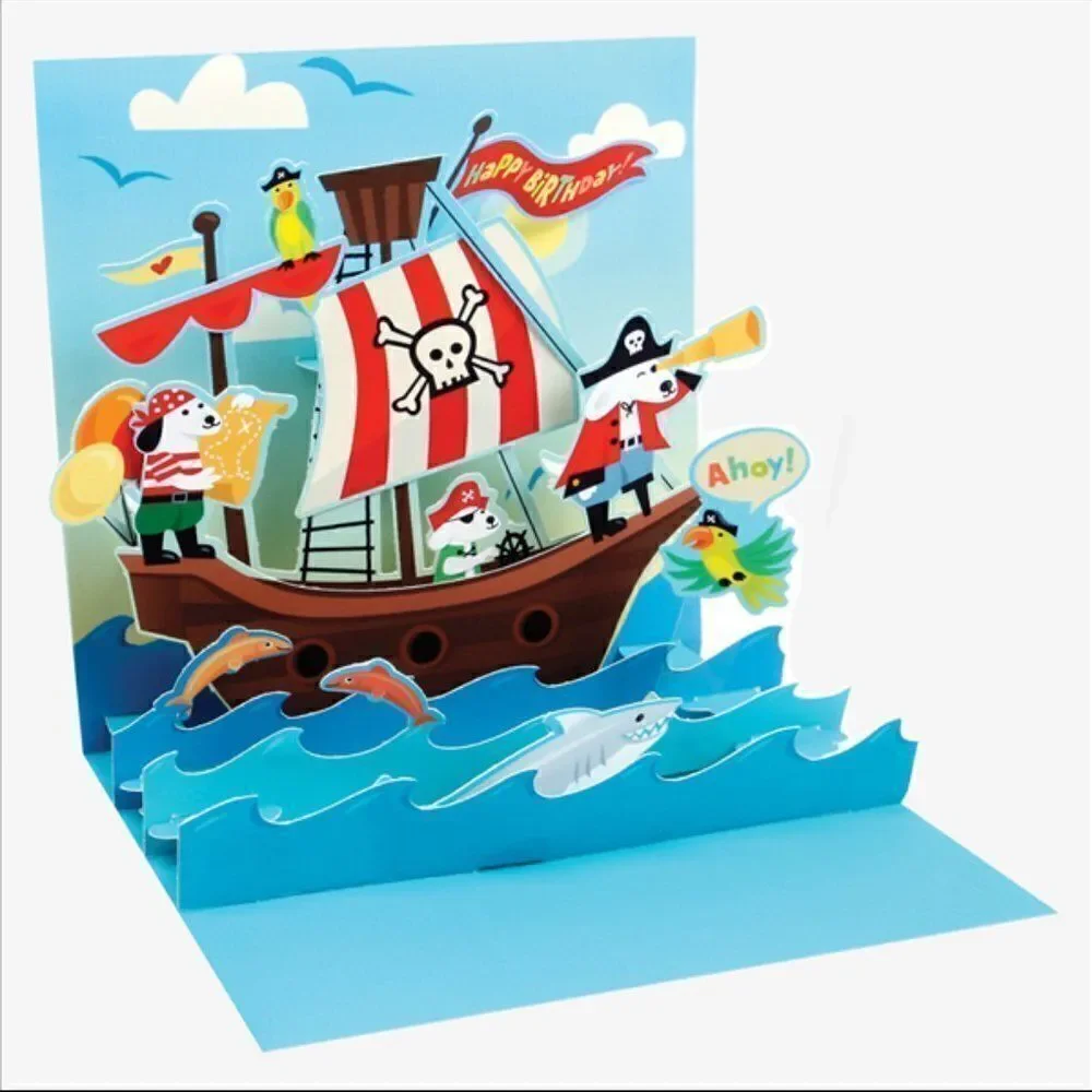 Pop Up Birthday Card Happy Birthday Ahoy Pirates